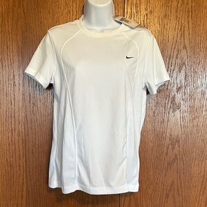 Nike White Women’s Short Sleeve Dri-FIT Tee with Swoosh